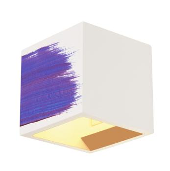 Preview: PLASTRA, Wandleuchte, QT14, eckig, Cube, weißer Gips, max. 42 W