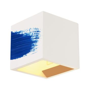 Preview: PLASTRA, Wandleuchte, QT14, eckig, Cube, weißer Gips, max. 42 W