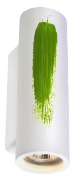 PLASTRA, Wandleuchte, QPAR51, rund, Tube, weißer Gips, max. 70 W