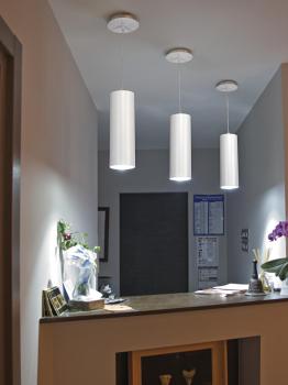 ENOLA, Pendelleuchte, A60, rund, weiß, max. 60 W, inkl. Rosette weiß