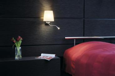 COUPA FLEX, Wandleuchte, QT14, 3000 K, chrom, Glas satiniert, 43 W