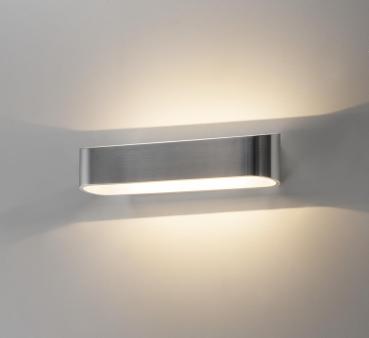 ASSO 300, Wandleuchte, LED, 3000 K, oval, aluminium gebürstet /weiß, L/B/H 30/9,5/7 cm