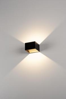 Preview: LOGS IN, Wandleuchte, LED, 3000 K, eckig, schwarz/messing, inkl. LED-Treiber