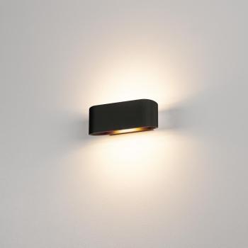 OSSA 180, Wandleuchte, QT-DE12, oval, up/down, schwarz, L/B/H 18/8/7 cm, max. 100 W