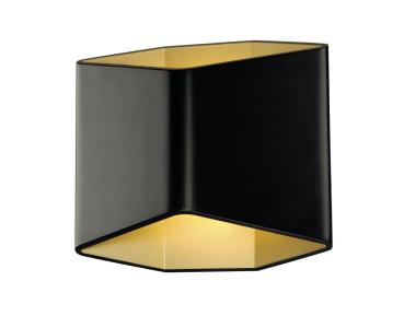 CARISO, Indoor LED Wandaufbauleuchte schwarz/gold 2700 K