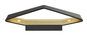 Preview: CARISO, Wandleuchte, LED, 2700 K, schwarz/gold, 2x9 W