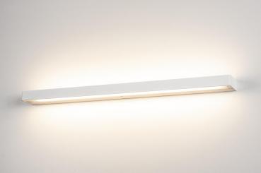 Preview: SEDO 21, Wandleuchte, LED, 3000 K, eckig, weiß, Glas satiniert, Energiesparleuchte, L/B/H 89,5/8,5/4 cm, 30 W