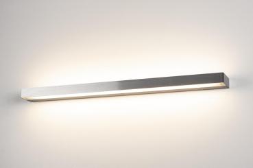 Preview: SEDO 21, Wandleuchte, LED, 3000 K, eckig, aluminium gebürstet, Glas satiniert, L/B/H 89,5/8,5/4 cm, Energiesparleuchte, 33 W