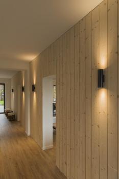 ENOLA B, Wandleuchte, QPAR51, rund, up/down, schwarz, max. 50 W, inkl. Zierring schwarz