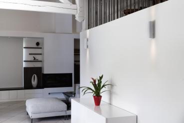 ENOLA B, Wandleuchte, QPAR51, rund, up/down, weiß, max. 50 W, inkl. Zierring weiß