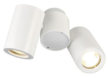 Preview: ENOLA B, Wand- Deckenleuchte, zweiflammig, QPAR51, weiß, max. 100 W