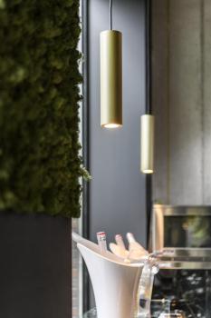 ENOLA B, Pendelleuchte, QPAR51, messing, max. 50 W