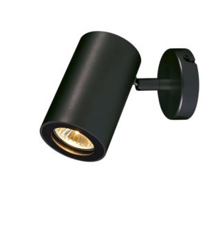 ENOLA B, Wand- und Deckenleuchte, Spot, einflammig, QPAR51, schwarz, max. 50 W
