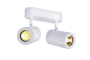 Preview: ENOLA B, Wand- und Deckenleuchte, Spot, zweiflammig, QPAR51, weiß, max. 100 W