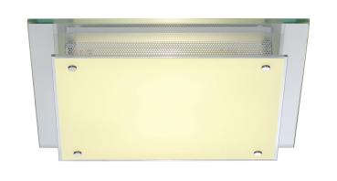 GLASSA, Deckenleuchte, A60, viereckig, Glas satiniert, max. 60 W