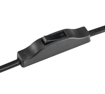 Preview: FENDA, Tischleuchte, Leuchtenfuß, A60, schwarz, ohne Schirm, max. 40 W, inkl. Schalter im Netzkabel