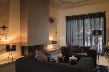 FENDA, Tischleuchte, Leuchtenfuß, A60, schwarz, ohne Schirm, max. 40 W, inkl. Schalter im Netzkabel