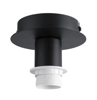 Preview: FENDA, Deckenleuchte, Deckenrosette, A60, schwarz, ohne Schirm, max. 60 W