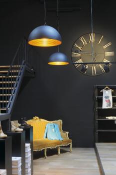 Preview: FORCHINI M 50, Pendelleuchte, A60, rund, schwarz/gold, Ø 50 cm, max. 40 W