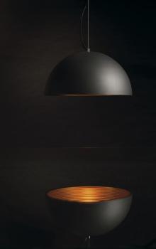 FORCHINI M 50, Pendelleuchte, A60, rund, schwarz/gold, Ø 50 cm, max. 40 W