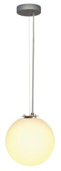ROTOBALL 25, Pendelleuchte, TC-(D,H,T,Q)SE, silbergrau/weiß, Ø 25 cm, max. 24 W