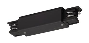 S-TRACK Längsverbinder, mit Einspeisemöglichkeit, PHASE, schwarz