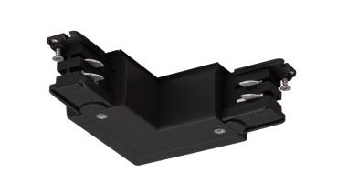 S-TRACK L-Verbinder, Erde außen, mit Einspeisemöglichkeit, PHASE, schwarz