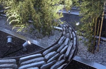 NAUTILUS 10, Outdoor Spiessleuchte, QPAR51, IP65, silbergrau, max. 35 W, inkl. 1,5 m Kabel mit Stecker