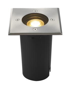 SOLASTO, Outdoor Bodeneinbauleuchte, LED GU10 51 mm, IP67, eckig, edelstahl, max. 6 W