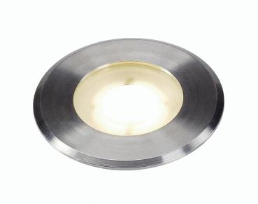 DASAR® FLAT 80, Outdoor Bodeneinbauleuchte, LED, 3000 K, IP67, rund, edelstahl gebürstet, 3,5 W