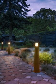 Preview: RUSTY® 70, Outdoor Standleuchte, TC-DSE, IP55, rund, stahl gerostet, Ø/H 19/70 cm, max. 11 W