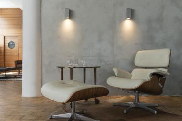 Preview: THEO, Outdoor Wandleuchte, QPAR51, eckig, silbergrau, max. 35 W