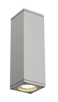 THEO UP/DOWN, Outdoor Wandleuchte, QPAR51, IP44, eckig, up/down, silbergrau, max. 70 W
