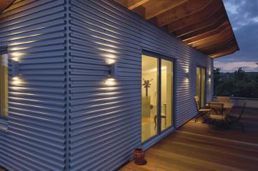 Preview: THEO UP/DOWN, Outdoor Wandleuchte, QPAR51, IP44, eckig, up/down, silbergrau, max. 70 W