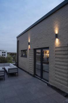 THEO UP/DOWN, Outdoor Wandleuchte, QPAR51, IP44, eckig, up/down, anthrazit, max. 70 W