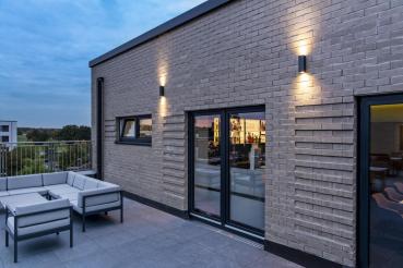 THEO UP/DOWN, Outdoor Wandleuchte, QPAR51, IP44, eckig, up/down, anthrazit, max. 70 W