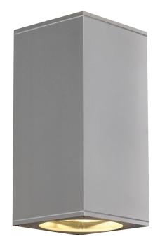 BIG THEO UP/DOWN, Outdoor Wandleuchte, QPAR111, IP44, eckig, up/down, silbergrau, max. 150 W