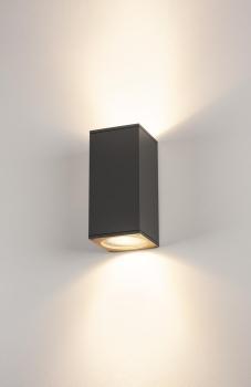 Preview: BIG THEO UP/DOWN, Outdoor Wandleuchte, QPAR111, IP44, eckig, up/down, anthrazit, max. 150 W