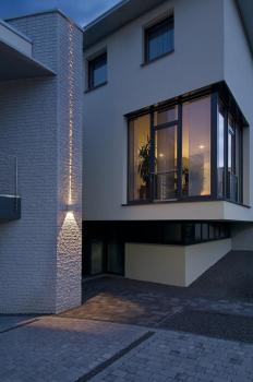 OUT-BEAM, Outdoor Wandleuchte, LED, 3000 K, Beam up/Flood down, silbergrau, IP44