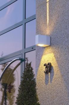 OUT-BEAM, Outdoor Wandleuchte, LED, 3000 K, Beam up/Flood down, silbergrau, IP44
