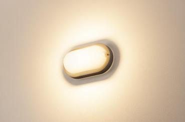 Preview: TERANG 200, Outdoor Wand- und Deckenleuchte, LED, 3000 K, IP44, oval, anthrazit, 11 W