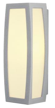 MERIDIAN BOX, Outdoor Wandleuchte, TC-(D,H,T,Q)SE, IP54, silbergrau, max. 20 W