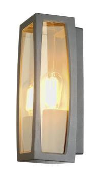 Preview: MERIDIAN BOX, Outdoor Wandleuchte, TC-(D,H,T,Q)SE, anthrazit, max. 25 W, klarer Kunststoff