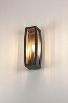 MERIDIAN BOX, Outdoor Wandleuchte, TC-(D,H,T,Q)SE, anthrazit, max. 25 W, klarer Kunststoff