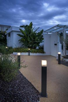 Preview: GRAFIT 60, Outdoor Standleuchte, TC-DSE, IP44, anthrazit, Energiesparleuchte, L/B/H 12/12/60 cm, max. 11 W