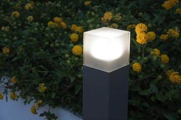 Preview: GRAFIT 60, Outdoor Standleuchte, TC-DSE, IP44, anthrazit, Energiesparleuchte, L/B/H 12/12/60 cm, max. 11 W