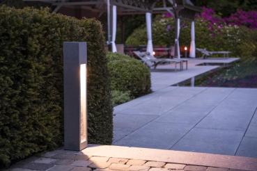 Preview: ARROCK STONE 75, Outdoor Standleuchte, LED, 3000 K, eckig, steingrau, L/B/H 12/12/75 cm, max. 6 W
