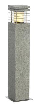 ARROCK GRANITE 70, Outdoor Standleuchte, TC-(D,H,T,Q)SE, IP44, eckig, salt & pepper, Granit, L/B/H 12/12/70 cm, max. 15 W