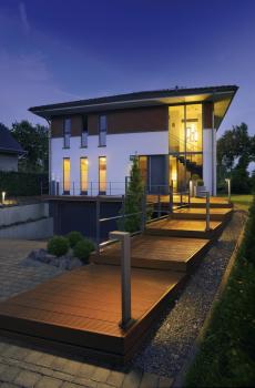 Preview: QUADRASYL 75, Outdoor Standleuchte, Energiesparleuchte GX53, IP44, eckig, silbergrau, L/B/H 19/22,5/75 cm, max. 11 W