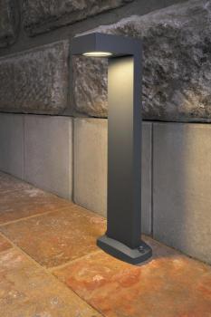 QUADRASYL 75, Outdoor Standleuchte, Energiesparleuchte GX53, IP44, eckig, anthrazit, L/B/H 19/22,5/75 cm, max. 11 W